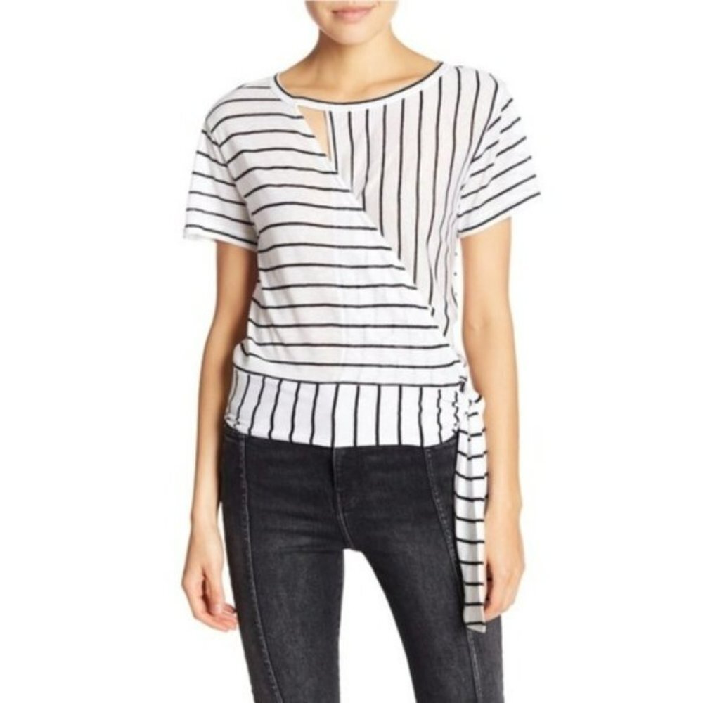 Abound wrap side tie striped top size XXL